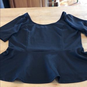 Black peplum top
